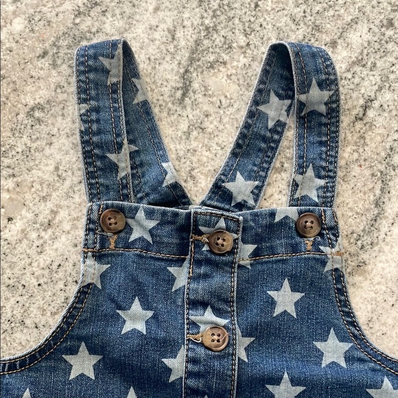 Denim Star-Print Overall Dress l 5T - Picture 3 of 7